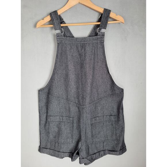 LOLOCCI Overall Shorts for Women Summer Romper Denim Jumpsuit Pockets Medium - Picture 4 of 9